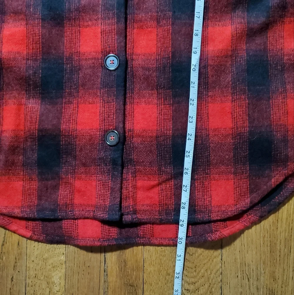 Time and Tru Red and Black Plaid Shacket - Picture 10 of 11